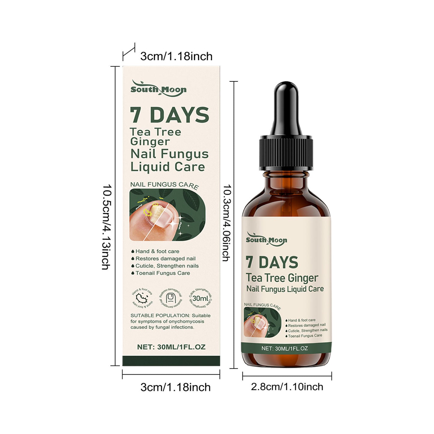 Nail Fungus Treatment Liquid Repair Damaged Foot Strengthen Cuticle Nourishing Tea Tree Ginger Anti Infection Nail Care Solution