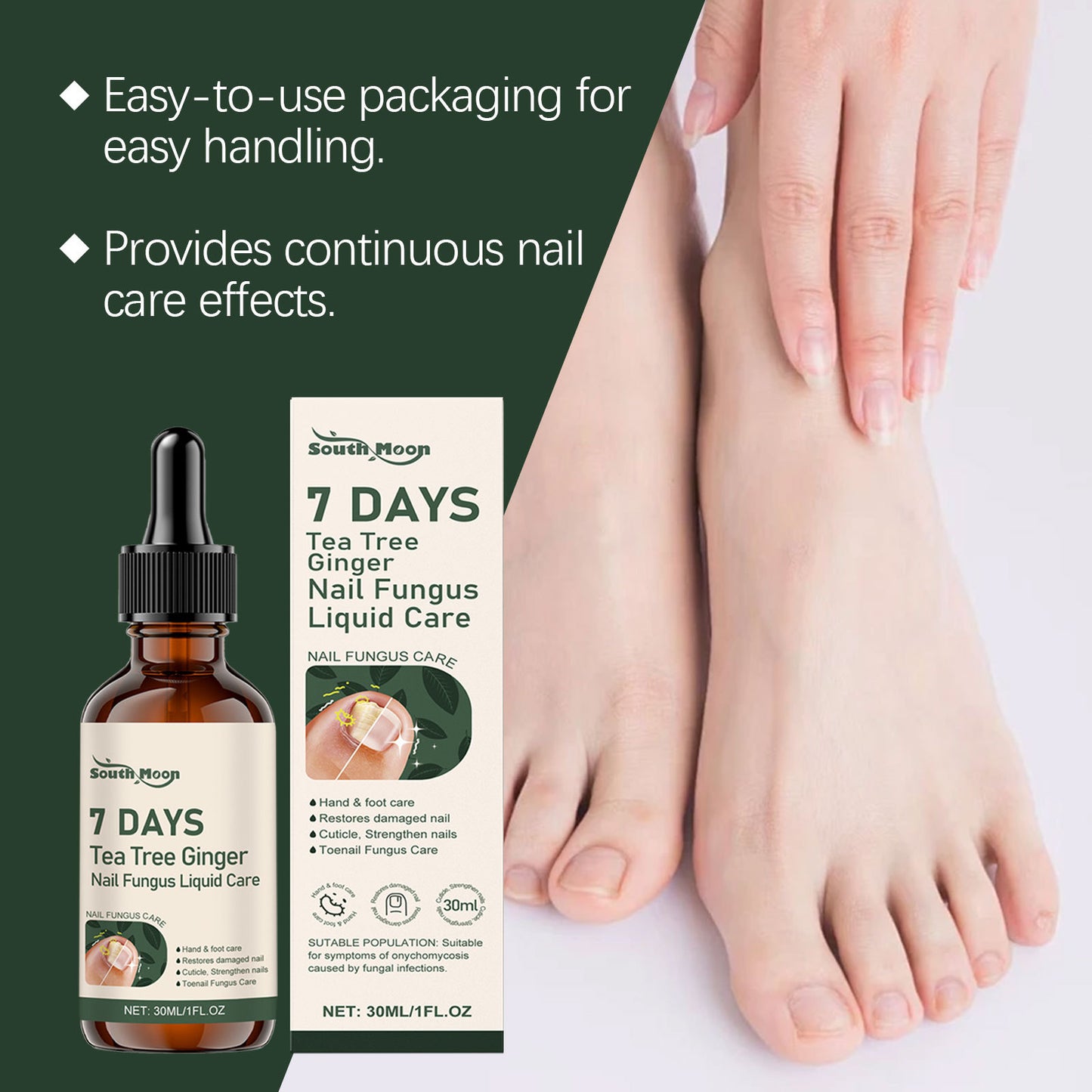 Nail Fungus Treatment Liquid Repair Damaged Foot Strengthen Cuticle Nourishing Tea Tree Ginger Anti Infection Nail Care Solution
