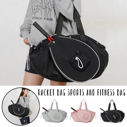 Detachable Tennis & Badminton Bag  Large Capacity Sports Duffel, Waterproof Shoulder Gym Bag for Outdoor, Travel, Fitness