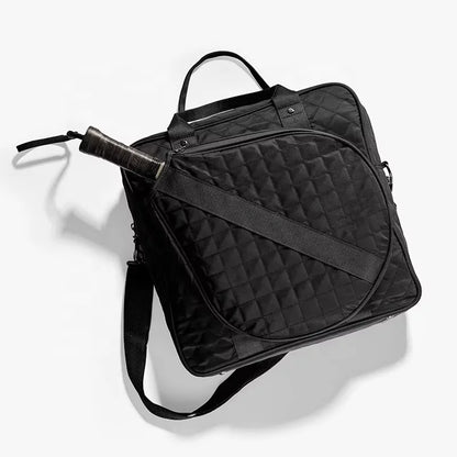 Stylish Quilted Tennis Bag for Women Large Capacity Racket Backpack Water-resistant Sport Crossbody Bag Training Travel