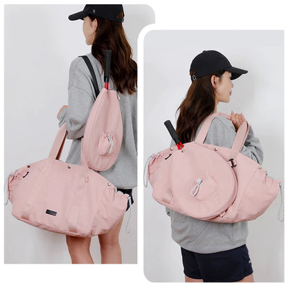Detachable Tennis & Badminton Bag  Large Capacity Sports Duffel, Waterproof Shoulder Gym Bag for Outdoor, Travel, Fitness