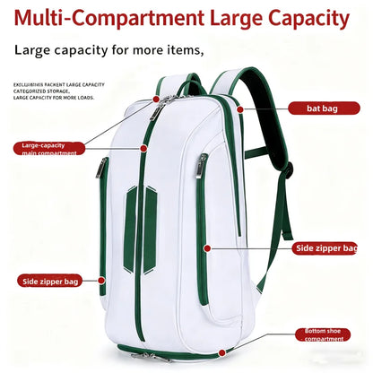Tennis Backpack For Sport Convertible Padel Badminton Squash Pickleball Bag With Shoe Compartment, Laptop Sleeve,Fence Hook