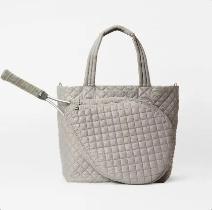 Stylish Quilted Tennis Bag for Women Large Capacity Racket Backpack Water-resistant Sport Crossbody Bag Training Travel
