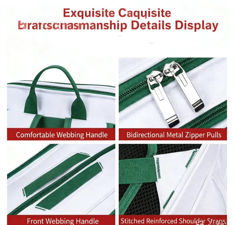 Tennis Backpack For Sport Convertible Padel Badminton Squash Pickleball Bag With Shoe Compartment, Laptop Sleeve,Fence Hook