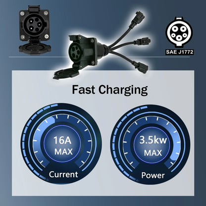 Type 1 SAE J1772 to Socket NEMA 5-15 AC 220V Charger Station Discharger Connector Adapter EVSE Plug for RV Camper Electric Scoot