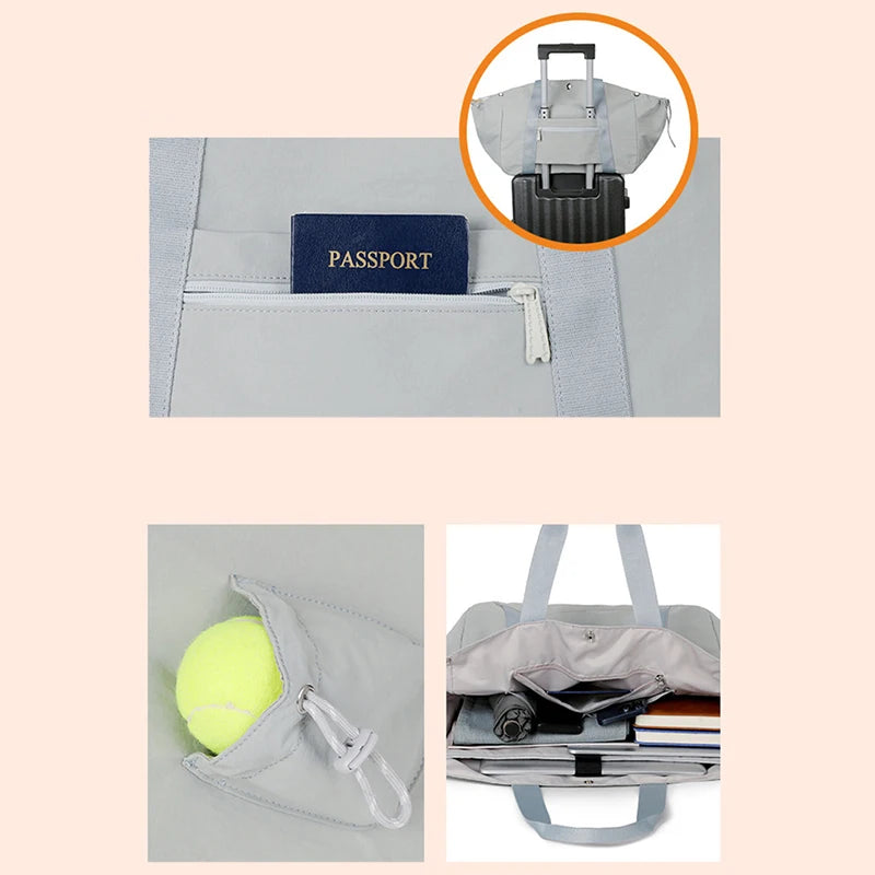 Detachable Tennis & Badminton Bag  Large Capacity Sports Duffel, Waterproof Shoulder Gym Bag for Outdoor, Travel, Fitness