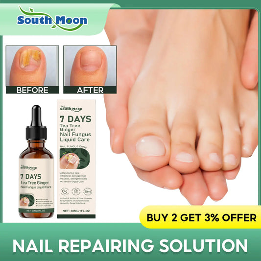 Nail Fungus Treatment Liquid Repair Damaged Foot Strengthen Cuticle Nourishing Tea Tree Ginger Anti Infection Nail Care Solution