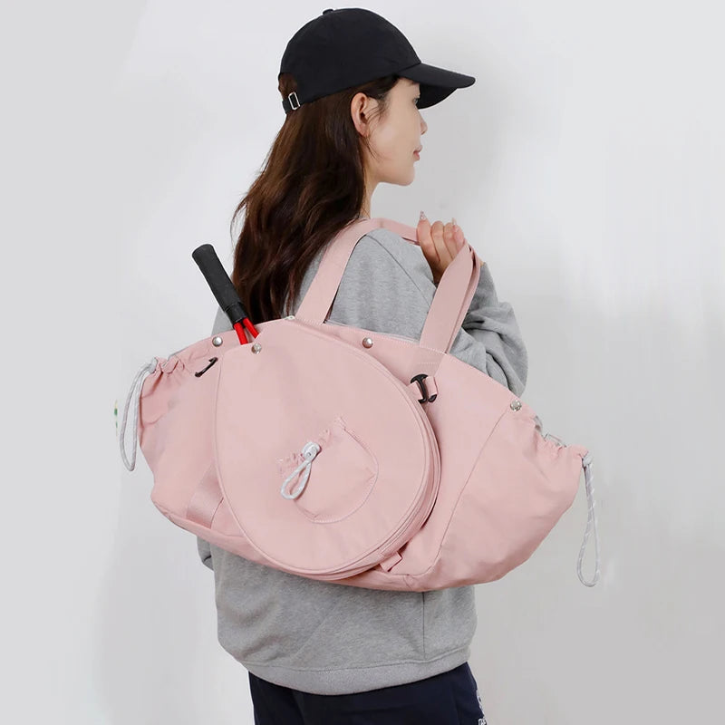 Detachable Tennis & Badminton Bag  Large Capacity Sports Duffel, Waterproof Shoulder Gym Bag for Outdoor, Travel, Fitness