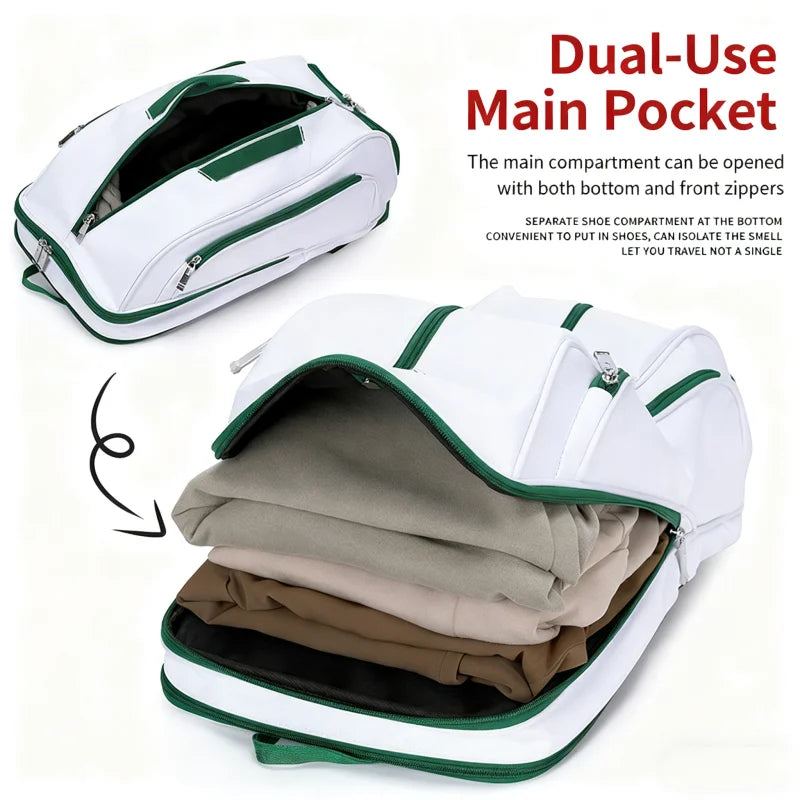 Tennis Backpack For Sport Convertible Padel Badminton Squash Pickleball Bag With Shoe Compartment, Laptop Sleeve,Fence Hook