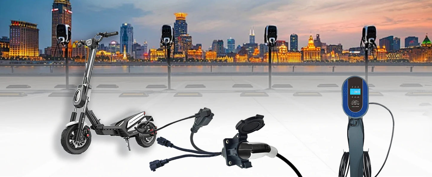 Type 1 SAE J1772 to Socket NEMA 5-15 AC 220V Charger Station Discharger Connector Adapter EVSE Plug for RV Camper Electric Scoot