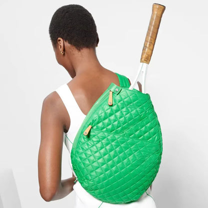 Stylish Quilted Tennis Bag for Women Large Capacity Racket Backpack Water-resistant Sport Crossbody Bag Training Travel