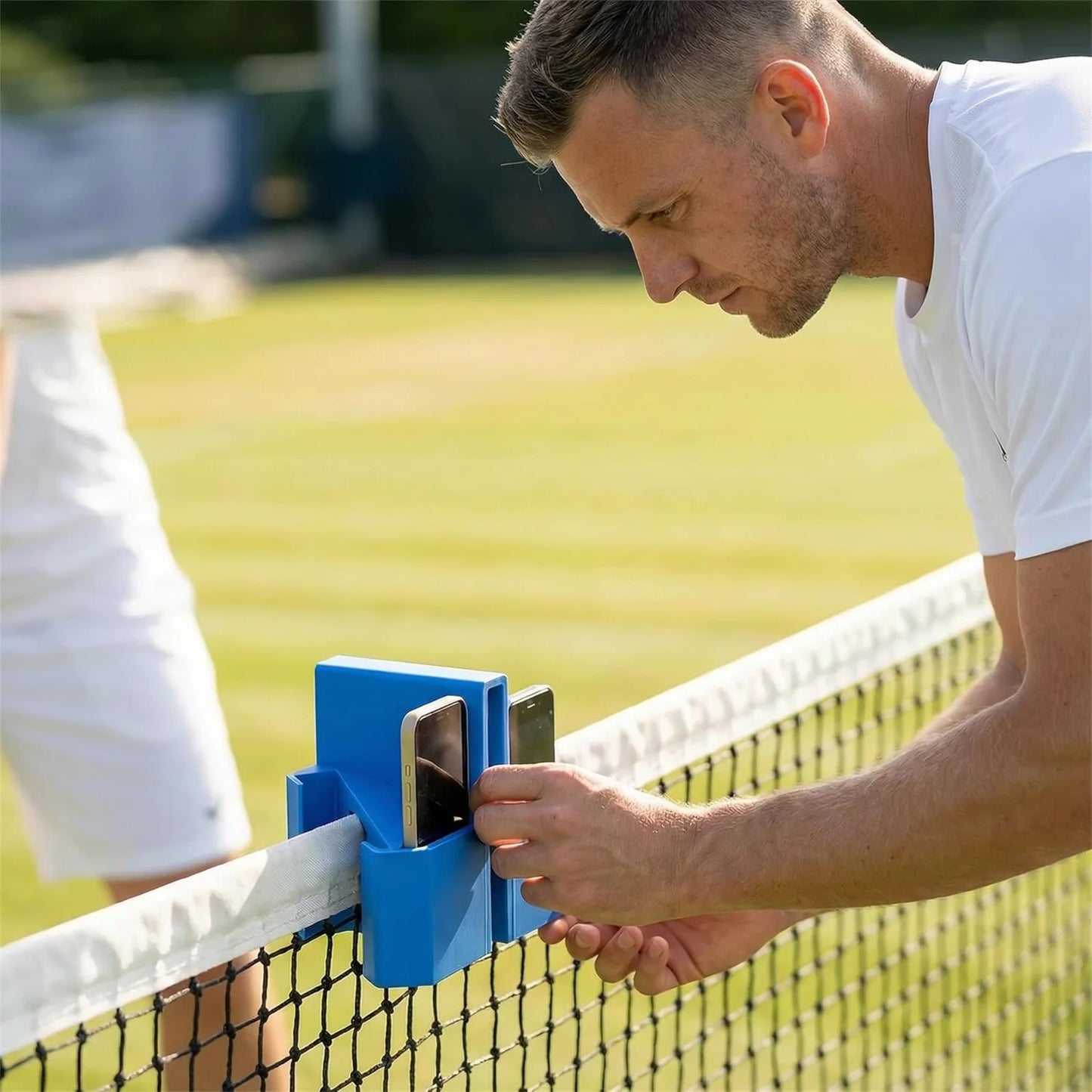 Secure Tennis Net Mount for Recording & Streaming - Heavy-Duty Clip Holder Attaches to Net Post or Fence, Perfect Hands-Free