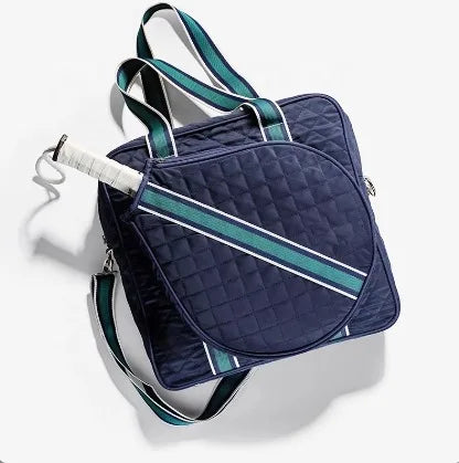 Stylish Quilted Tennis Bag for Women Large Capacity Racket Backpack Water-resistant Sport Crossbody Bag Training Travel