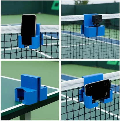 Secure Tennis Net Mount for Recording & Streaming - Heavy-Duty Clip Holder Attaches to Net Post or Fence, Perfect Hands-Free