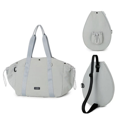 Detachable Tennis & Badminton Bag  Large Capacity Sports Duffel, Waterproof Shoulder Gym Bag for Outdoor, Travel, Fitness